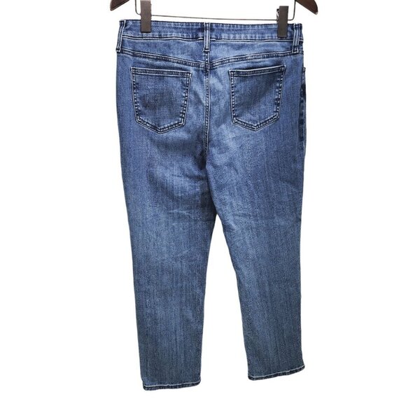 Chico's So Slimming Girlfriend‎ Crops Jeans Women's Size 10 Blue Medium Wash - Picture 2 of 10